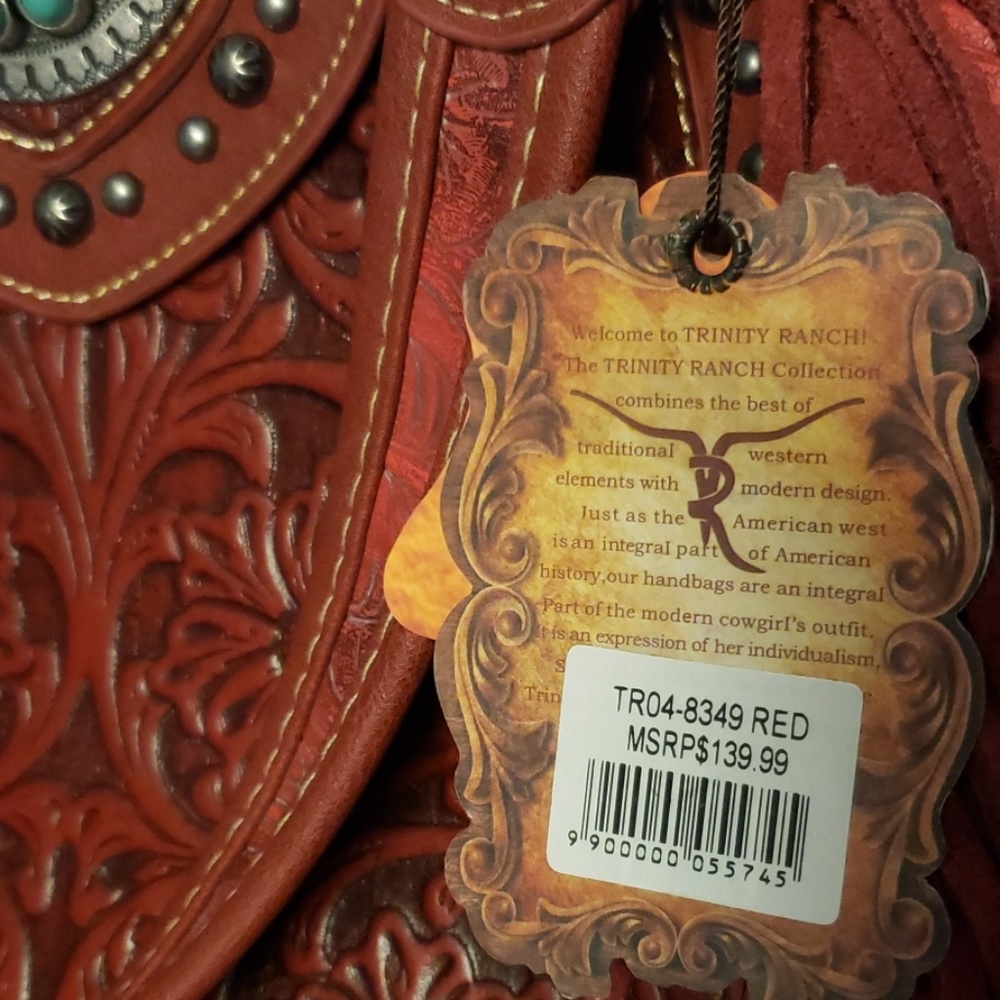 Trinity Ranch Authentic Red Leather Tote - Picture 6 of 6